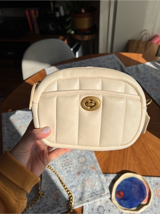 Coach Handbags - Coach Small Cream Camera Bag with quilting